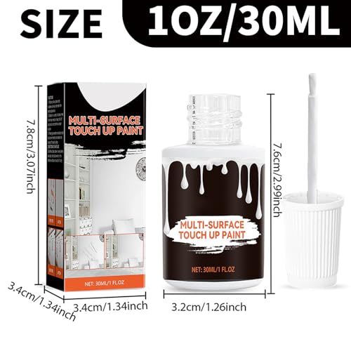 White Touch Up Paint, White Touch Up Paint for Walls, Multi-Surface Touch Up Pen, Used for Repairing Enamel Shards and Scratches on Door Furniture(1 Oz)