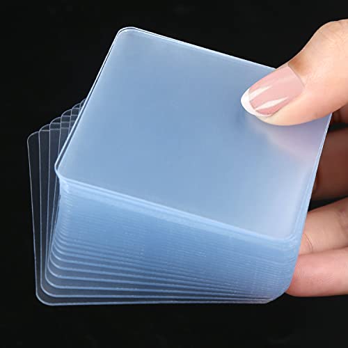 50PCS Double Sided Adhesive Pads for Mounting, 2.36in Two Sided Pre-Cut Square Tape, Sticky Tack Double Sided Tape for Walls Hanging, 2 Sided Nano Wall Mount Heavy Duty Removable Clear 60mm - size: 50pcs 2.36inch X 2.36inch