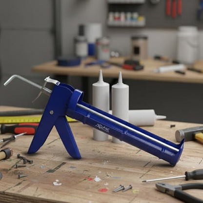 ADAK - Professional Caulking Gun, 10:1 Thrust Ratio, Caulking Gun No Drip, Hand Tool for Silicone & Sealant Application, Smooth Pressure Caulk Gun, Caulking Gun Tool (Blue) - color: Blue