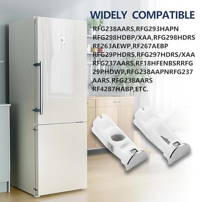 Upgraded DA61-07540A Freezer Door Handle Support Kit Compatible with Samsung Refrigerator Replacement Parts, Includes DA67-02787A Cap & 6009-001526 Screws, Fits AP5578979 PS4145181, White (4 Pack)