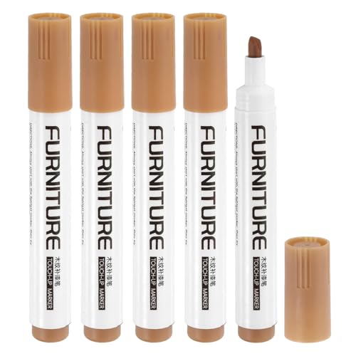 uxcell Furniture Markers Touch Up, 5pcs Furniture Repair Kit Wood Filler Sticks Wood Markers for Scratches Wooden Floor Table Cabinet Laminate Frames, Mahogany - color: Mahogany