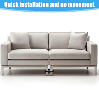 10PCS Couch Connector Straps, Universal Sectional Couch Connectors, Heavy Duty Couches Connector Straps, Easy to Install, No Tools Required, Fasten Sofa Legs Together