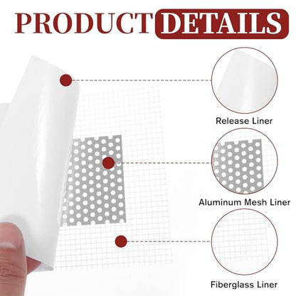 13 Pack Drywall Repair Patch, 2 Inch Drywall Repair Kit Patch with Extended Self-Adhesive Mesh, Dry Wall Patches Kits for Holes, Comes with Scraper and Sandpapers