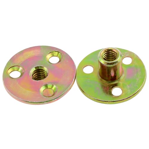 5/16 Furniture Leg Mounting Plates Three-Hole Cylindrical Plate Nuts Ideal for Furniture Legs Chairs Sofas Cabinets Sofas -8 PCS