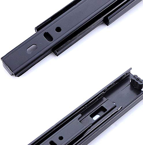 Drawer Slides 10 Inch Ball Bearing Full Extension 3 Section Slide Track Mounting Drawer Runners Slider for Cabinet Home Furniture, 2 Pack (Black 10 Inch) - size: 10 Inch