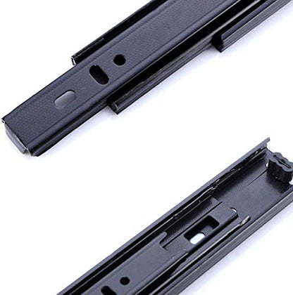 Drawer Slides 10 Inch Ball Bearing Full Extension 3 Section Slide Track Mounting Drawer Runners Slider for Cabinet Home Furniture, 2 Pack (Black 10 Inch) - size: 10 Inch