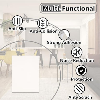 Jayen 132 Pcs Non Slip Self-Adhesive Silicone Cuttable Furniture Pads, Anti-Sliding Anti-Scratch Rubber Floor Protectors for Any Furniture and Appliances - White (Matte) - size: White