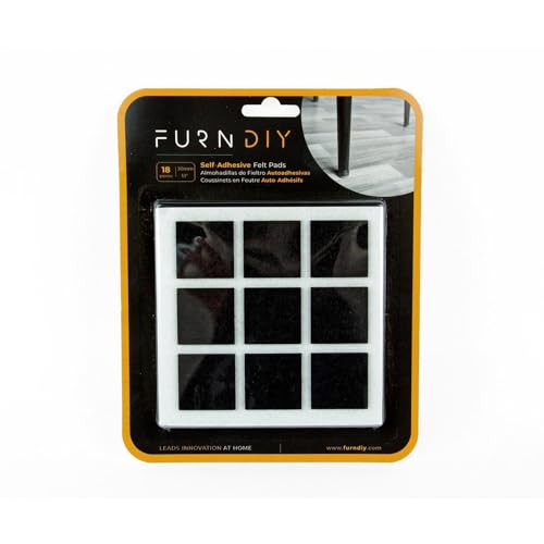 Furndiy Felt Furniture Pads for Hardwood Floors, Self-Adhesive Felt Pad for Chairs & Seat Legs, Easy Slide, Anti Scratch, Noise Stopper, Bumper & Buffer, Floor Protection - Based in USA - 1.18" Black - size: 1.18" x 18 pcs Black
