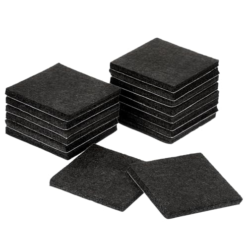 uxcell Furniture Pads, 16Pcs 2" - Square Self Adhesive Felt Furniture Pads, Floor Protectors for Furniture Feet Chairs Legs Hardwood Floors (Black) - color: Black, size: 2"