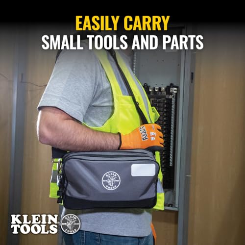 Klein Tools Tool Pouch, Dual Compartments, Heavy-Duty Tool Bag Organizer, Multipurpose Bag