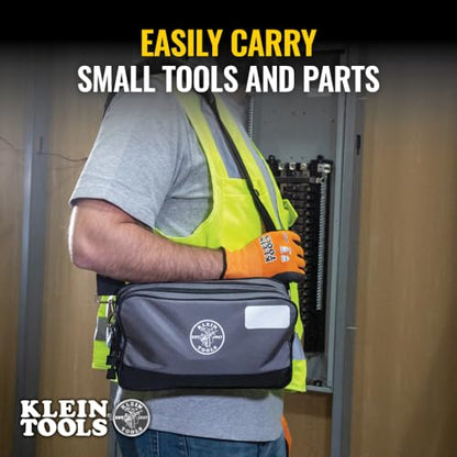 Klein Tools Tool Pouch, Dual Compartments, Heavy-Duty Tool Bag Organizer, Multipurpose Bag