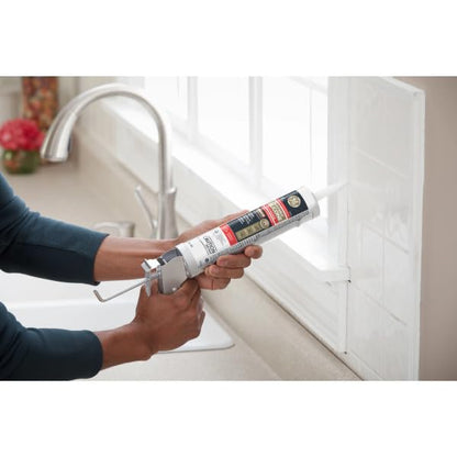 GE Supreme Paintable Silicone Caulk for Kitchen & Bathroom, White, 9.5 fl oz Cartridge, 1 Pack - 100% Waterproof Silicone Sealant, 7X Stronger Adhesion, Shrink & Crack Proof - size: Pack of 1