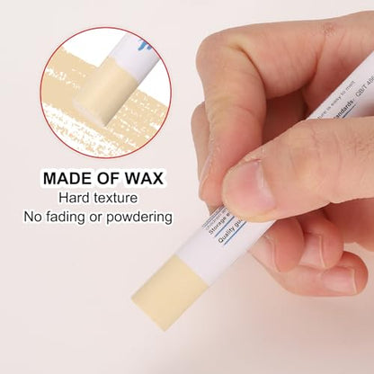 HARFINGTON Wood Filler Sticks 6 Colors Wooden Wax Touch Up Furniture Repair Crayons for Yellow Maple, Gray, Light Cloth, Khaki, Warm White, Warm White Small Embossed - color: Warm White Series