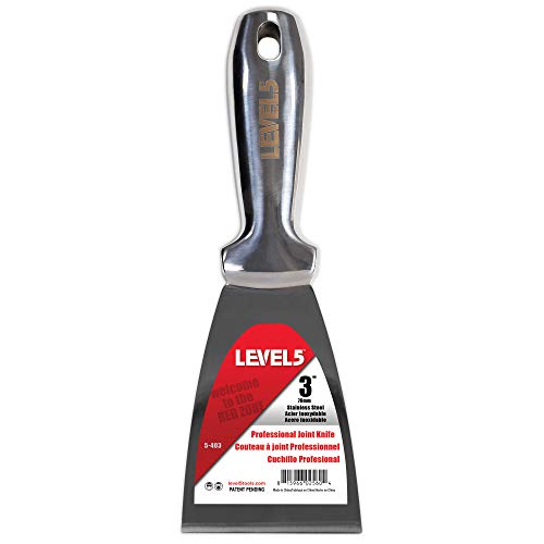3" All Stainless Steel Joint Knife - LEVEL5 | Professional Grade Putty Blade, Premium Polished All-Metal, Precision Ground Edge, Ergonomic, Corrosion Resistant | 5-403 - size: 3-Inch