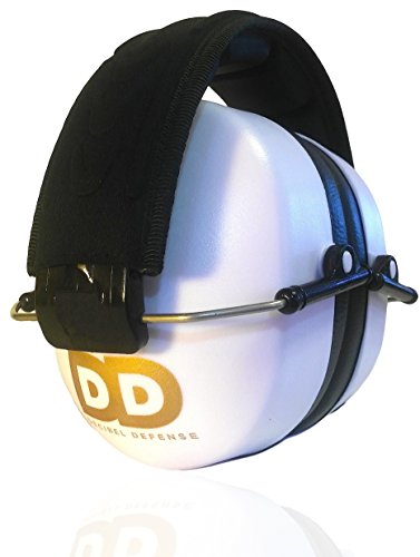 DECIBEL DEFENSE Professional Safety Ear Muffs 37dB NRR - The HIGHEST Rated & MOST COMFORTABLE Ear Protection For Shooting & Industrial Use - THE BEST HEARING PROTECTION...GUARANTEED (WHITE) - color: White, size: Regular