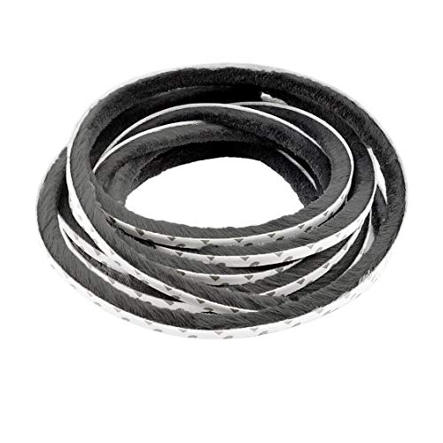 Tambee Self-Adhesive Soundproofing Weather Stripping for Doors and Windows, Brush Weather Strip Door Seal Pile Insulation, 3/8in x 3/8in x 65.6ft, Black - color: Black, size: 3/8in*3/8in*65.6ft