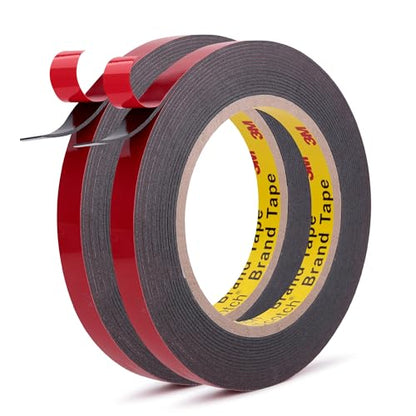 Automotive Acrylic Plus Attachment Tape 0.39" x 18Ft Made of 3M Pack of 2 Double Sided Tape PT1100 Heavy Duty for Moldings Claddings Panels Pads and Other Car Automotive Applications - size: 0.39" X 18ft