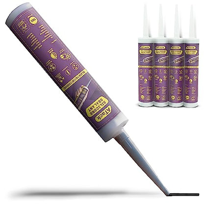ATack Black Silicone Sealant Caulk 10.1oz (4-Pack 40.4oz Total) 100% Silicone Black Caulking Waterproof | Black RTV Silicone Sealant for RV Caulking | High Temp Caulk for Wood Aquarium Bathtub Shower - size: 4-pack (40.4oz Total)
