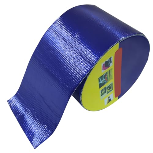 Waterproof Repair Tape, UV-Proof Multi-Surface Instant Seal Patch Repair for RV Awning, Boat Cover, Tent, Tarp & Canvas (3 Inch x 24.6FT, Blue) - color: Blue