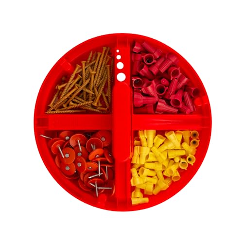 Bucket Boss - Super Stacker Small Parts Organizer, Bucket Organization (15054), Red