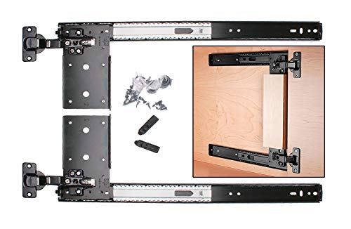 KV Pivot Door Slide Hardware Inset Application Self Closing 16 1/8" Slide (Kit) Black