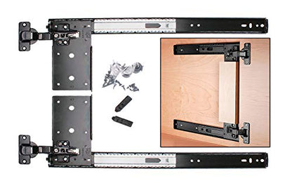 KV Pivot Door Slide Hardware Inset Application Self Closing 16 1/8" Slide (Kit) Black