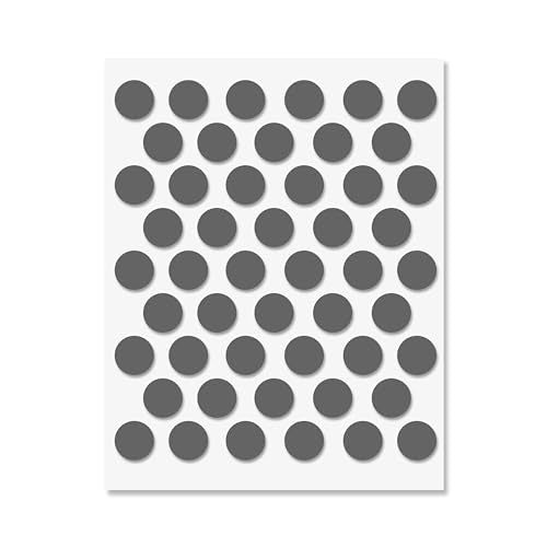 Dark Grey Self-Adhesive Screw Hole Stickers - 50 pcs. 0.55 inch / 14 mm Peel Stick Dust Proof Tape, Water Resistance PVC Caps for Wood Cabinets, Furniture, Drawer, Wardrobe, Kitchen, Table - color: Dark Grey, size: 0.55 inch - 14 mm