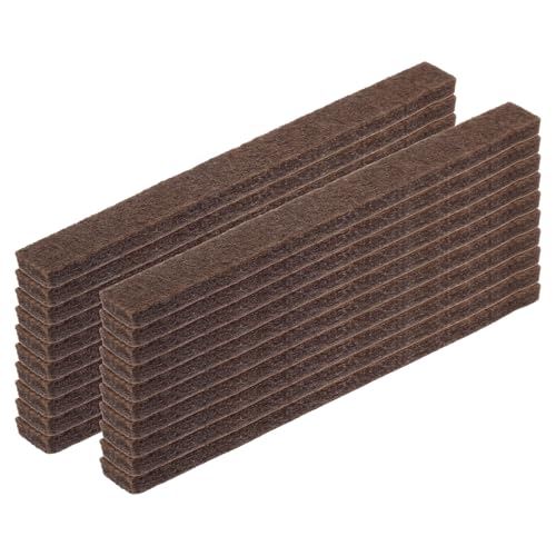 uxcell Felt Strips with Adhesive Backing, 20 Pcs 1/2" x 6" x 0.2" Anti Scratch Furniture Felt Tapes Self-Stick Pads for Protecting Hardwood Floor, Brown - color: Brown