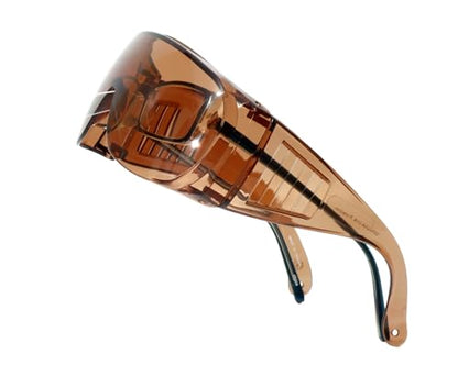 Calabria Fit Over Safety Glasses | Polarized Sunglasses Over Glasses | Wrap Around Anti-Fog | Scratch Resistant | Unisex - color: Copper