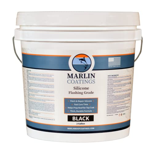 100% Silicone Roof Patch – Prevent and Repair Leaks – Complete Waterproofing – Easy Trowel or Brush Application…(1/2 Gallon, Black) - color: Black, size: Half Gallon