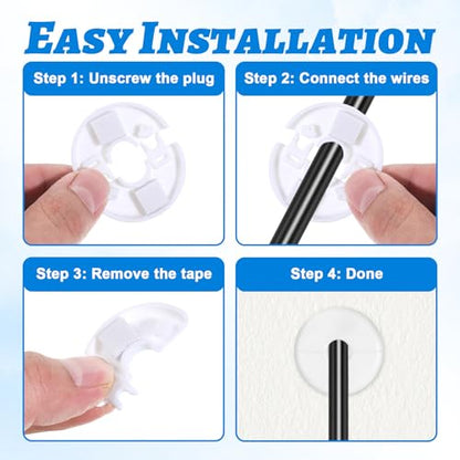 4 Pcs Wall Grommets for Cables, Diameter 1.57 Inch White Wall Cable Pass Through Portable Plastic Cable Pass Through Grommet Cover Snap on Walls Bushing Cover for Furniture Wire Hole