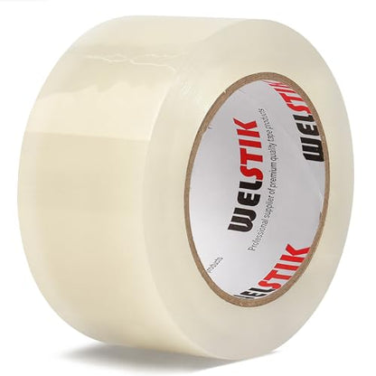 WELSTIK Clear Window Sealing Tape – 2 Inch x 55 Yards –Weatherproof, Insulating, Polytunnel Repair Tape for Windows, Doors, AC Units – Transparent & Removable – Winterizing Essential