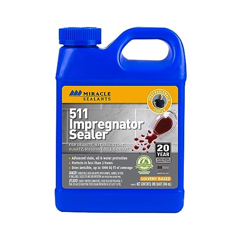 Miracle Sealants 511 Impregnator Advanced Penetrating Sealer for Countertops, Stone, Tile & Grout, Quart - size: Quart