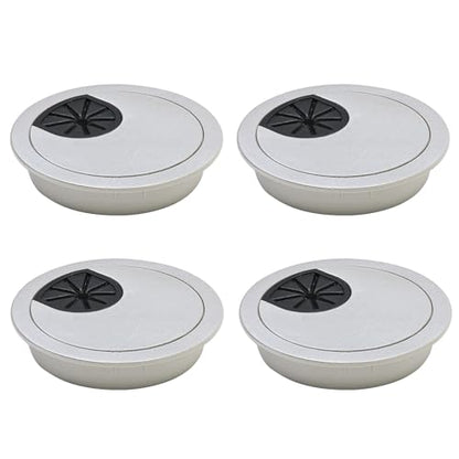 Desk Grommet 2-3/8" (60 mm), Desk Cord Hole Cover, Cable Grommet ABS Plastic, Desk Hole Grommet for Office and Home Table Cable, Detachable Cable Cord Organizer (Silver Sand 4 Pcs) - size: 2-3/8" (60 mm), style: 4 pcs Silver Sand