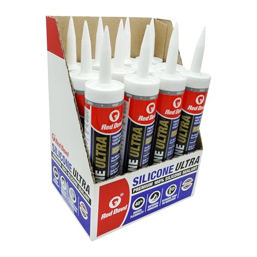 Red Devil 078050 Silicone Ultra 100% RTV Silicone Sealant, 10.1 oz., Gray, 12 Pack - color: Gray, size: 12 - Pack, style: 10.1 oz.