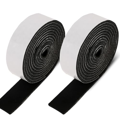 2 Rolls 60 X 1 Inch Felt Strips with Adhesive Backing, Non Slip Felt Tapes Felts Strips for Furniture Pads Furniture Self-Stick Heavy Duty Polyester for Protecting Hardwood Surfaces Floors Chair Wall