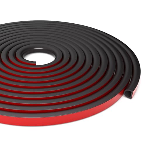 Weather Stripping Door Seal, Self Adhesive Weather Strip Silicone D Shaped Seal Strip for Door Frame and Window Seal, Suitable for Gap from 3mm to 6mm(Size:20Ft, 3/8" W×1/4" T, Black) - size: S (3/8"W × 1/4“T）20Ft