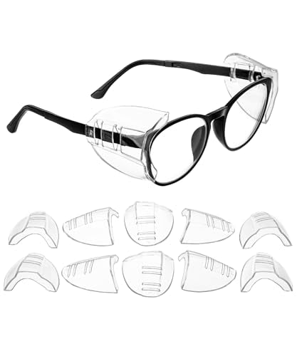 UNCO- Safety Side Shields for Glasses, 2/4/6/10/12/16/20/24/30/32 pcs, Safety Glasses Side Shields for Eyeglasses - style: 10 Pcs