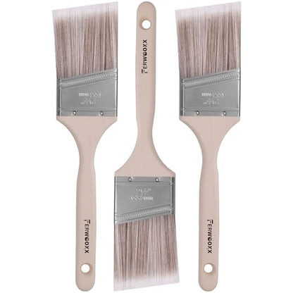 Paint Brush, 2.5IN Stain Brushes for Painting Walls and Fence Staining, Wooden Handle Masonry Paintbrush(3 Packs) - size: 2.5 inch
