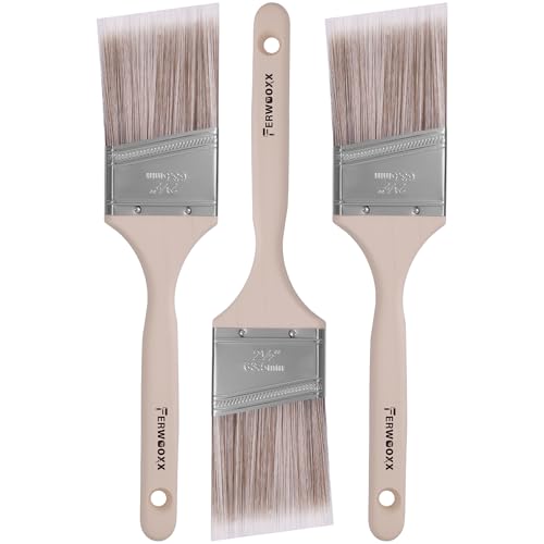Paint Brush, 2.5IN Stain Brushes for Painting Walls and Fence Staining, Wooden Handle Masonry Paintbrush(3 Packs) - size: 2.5 inch