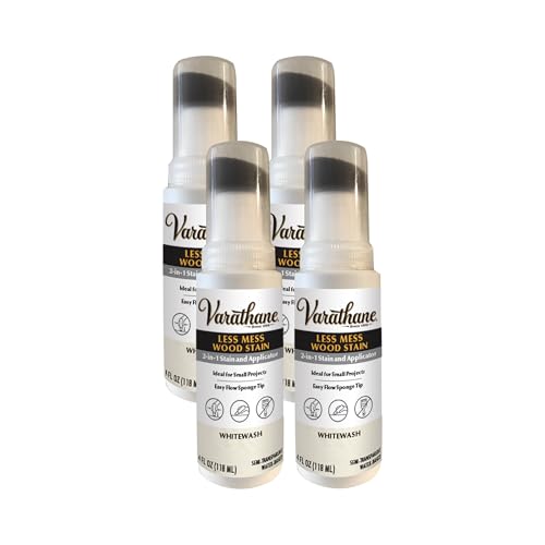Varathane 385685-4PK Less Mess Wood Stain and Applicator, 4 oz, Whitewash, 4 Pack - color: Whitewash, size: 4 Ounce (Pack of 4)