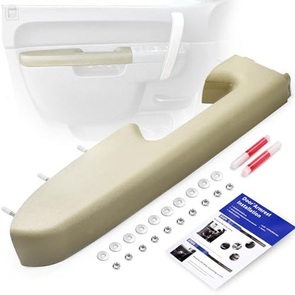 22818467 Door Panel Armrest, Front Left Driver Side Arm Rest Compatible with 2010-2014 Chevy Silverado & GMC Sierra 1500 2500HD 3500HD, Designed for Door Panel with Release Handle Below Armrest, Tan - color: 22818467 Tan Driver Side Armrest
