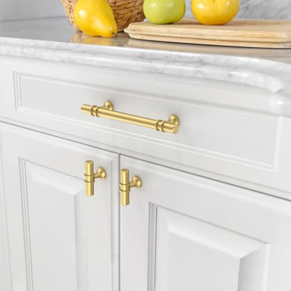 Asidrama 10 Pack 6.3 Inch(160mm) Brushed Gold Kitchen Cabinet Handles, Cabinet Pulls Kitchen Cabinet Hardware Cupboard Handles Drawer Pulls - color: Brushed Gold, size: 6.3" Hole Center, style: 10 Pack