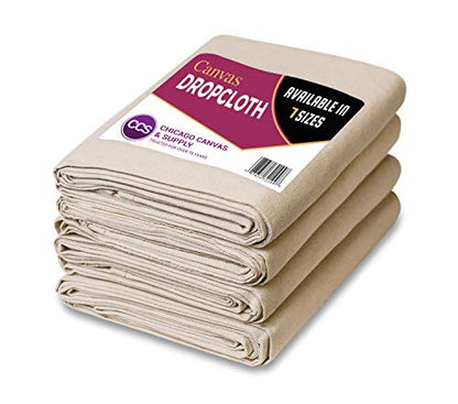 CCS Canvas Drop Cloth for Painting – All Purpose Cotton Duck Cloth Tarp for Curtains, Tablecloths, Backdrops – Washable & Reusable Floor Cover & Dust Sheet for Furniture (6-Pc, 5x20 Ft) - size: 5 by 20 Feet (Set of 6)