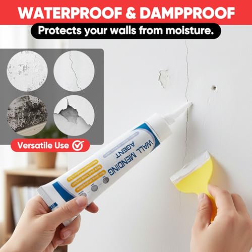 Drywall Patch Repair Kit,Wall Repair Kit for Drywall, Wall Mending Agent Paste to Fix Cracks, Holes & Dents, Waterproof & Damp-Proof, No Powder Mess, Easy Application for Home Maintenance (1 Set)