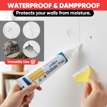 Drywall Patch Repair Kit,Wall Repair Kit for Drywall, Wall Mending Agent Paste to Fix Cracks, Holes & Dents, Waterproof & Damp-Proof, No Powder Mess, Easy Application for Home Maintenance (1 Set)