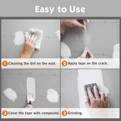 ROLLINGDOG Drywall Joint Tape, 2'' x147 ft Fiberglass Mesh Tape, Self-Adhesive Drywall Repair Tape for Wall Crack Repair, 1 Roll - style: Fiberglass Drywall Joint Tape
