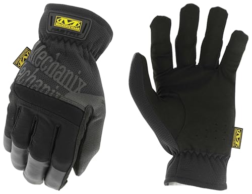 Mechanix Wear FastFit Work Gloves - Anti-Slip & Abrasion Resistant Heavy Duty Gloves - Touchscreen Compatible - Vibration Damping - Multipurpose Use - XX-Large - Black - color: Black, size: XX-Large, style: 1 Pair