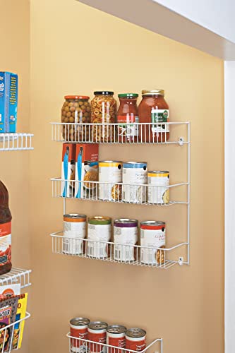 ClosetMaid 3-Tier Hanging Wall Mounted Metal Rack for Spices, Shelf Storage, Pantry Organization, Laundry, Kitchen, Bathroom, White, 8022 (Pack of 2) - size: 18-Inch Wide (Pack of 2), style: 3-Tier