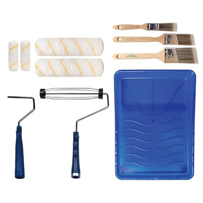Pro Grade Paint Roller Kit, Brush & Roller,10 Piece Set, Wall Painting Naps for Professionals & Homeowners - All Paints & Stains, Washable, Reusable, Easy to Clean, Superior Absorbency. - size: 10 Piece Set